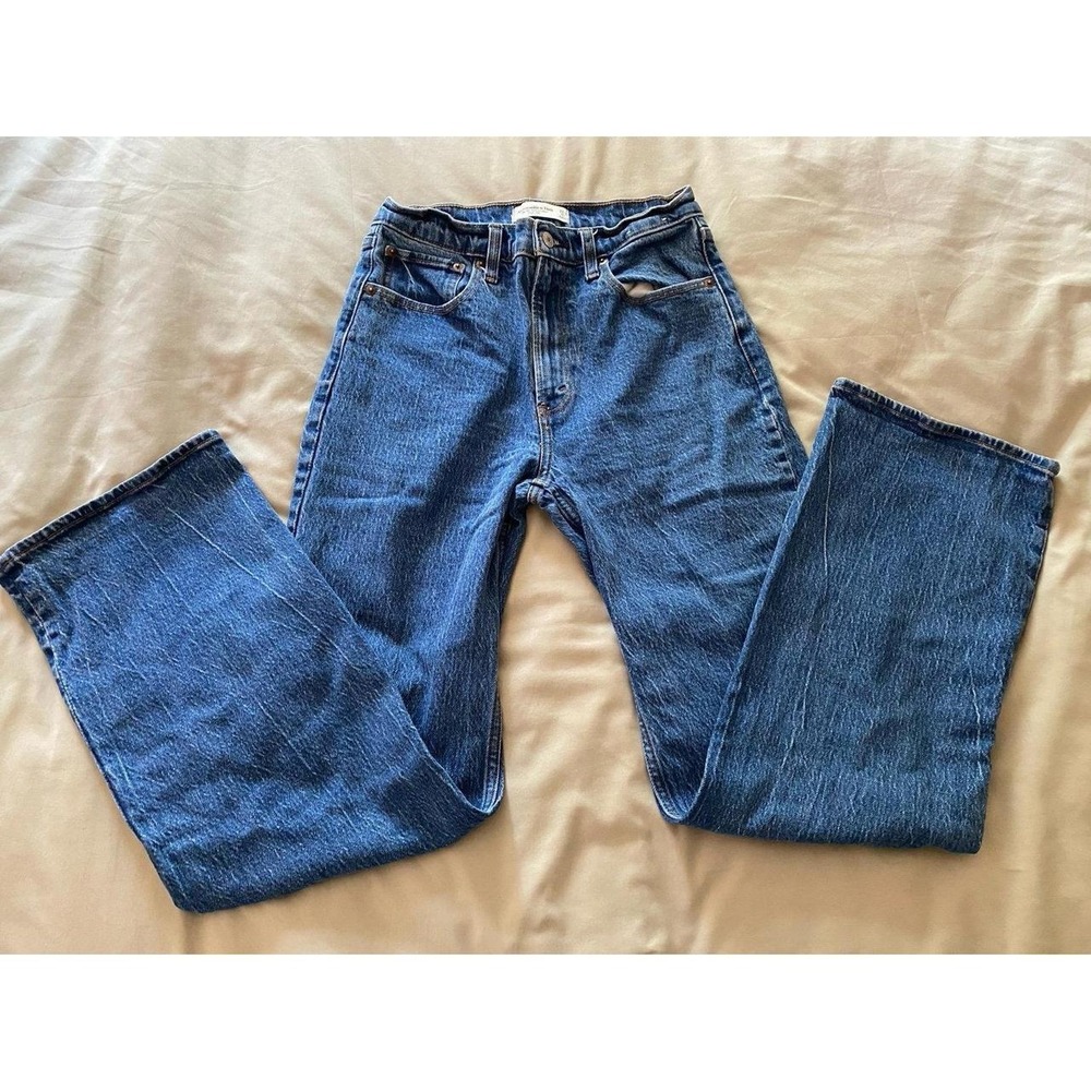 Abercrombie & Fitch pants Wide Leg Denim Jeans 90s relax high rise 27 4 s10